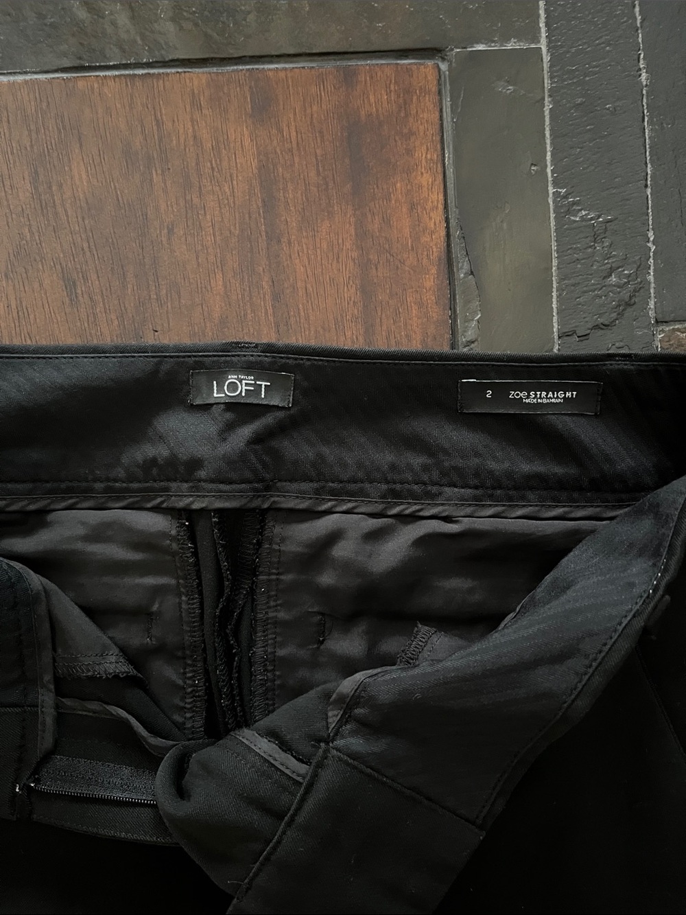 LOFT Black Zoe Straight Trousers